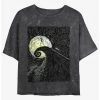 Brand new 🤩 Disney The Nightmare Before Christmas Jack On Spiral Hill Mineral Wash 🔔 Girls Crop T-Shirt ⭐