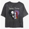 Buy 🧨 Disney The Nightmare Before Christmas Jack and Sally Together Forever Mineral Wash Girls Crop T-Shirt 🔥