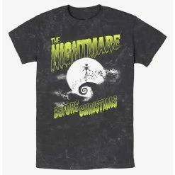 Promo 💯 Disney The Nightmare Before Christmas Moonlit Jack Skellington Mineral Wash T-Shirt 🤩