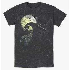 Discount ❤️ Disney The Nightmare Before 💯 Christmas Jack On Spiral Hill Mineral Wash T-Shirt 💯