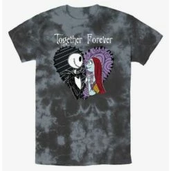 Discount ⌛ Disney The Nightmare Before ⭐ Christmas Jack and Sally Together Forever Tie-Dye T-Shirt 🤩