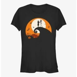 Best Sale 👍 Disney The Nightmare Before ❄ Christmas Jack and Sally Haunt Hill Girls T-Shirt ✔️