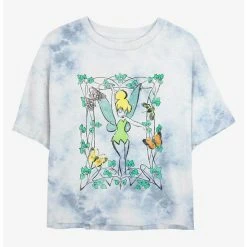 Flash Sale ✔️ Disney Tinker Bell Illustration Tie-Dye ❤️ Girls Crop T-Shirt ✔️