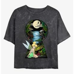 Budget 👍 Disney Tinker Bell Keyhole To Neverland Mineral Wash 🛒 Girls Crop T-Shirt ✔️