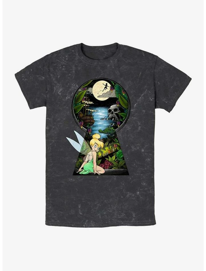Best deal 😀 Disney Tinker Bell Keyhole To Neverland Mineral Wash T-Shirt 👏 1 Best deal 😀 Disney Tinker Bell Keyhole To Neverland Mineral Wash T-Shirt 👏