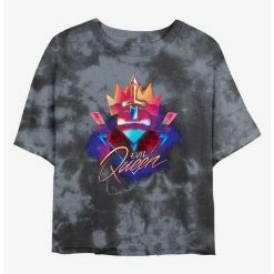 Budget ✔️ Disney Villains Evil Queen Emblem Tie-Dye 🔔 Girls Crop T-Shirt ✔️