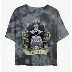 Outlet 😀 Disney Villains Evil Queen Bring Me Her Heart Tie-Dye ✨ Girls Crop T-Shirt ❤️