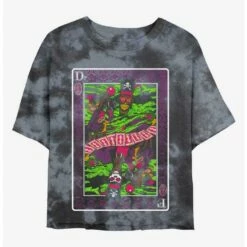 Coupon ⭐ Disney Villains Dr. Facilier Voodoo King Card Tie-Dye ⌛ Girls Crop T-Shirt ⭐