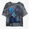Discount 🛒 Disney Villains Hades Finger Smoke Tie-Dye 💯 Girls Crop T-Shirt ⌛