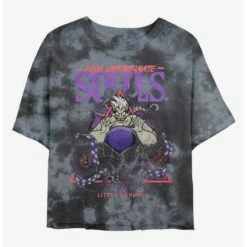 Best Sale ⌛ Disney The Little Mermaid Ursula Poor Unfortunate Souls Tie-Dye Girls Crop T-Shirt 🎉