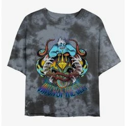 Cheapest 😀 Disney The Little Mermaid Ursula Witch of the Sea Tie-Dye Girls Crop T-Shirt 😀