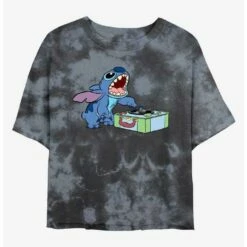 Budget 💯 Disney Lilo & Stitch DJ Stitch Tie-Dye 🎁 Girls Crop T-Shirt ✔️