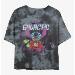 Cheap 💯 Disney Lilo & Stitch Galactic Dad Tie-Dye Girls Crop T-Shirt 😀