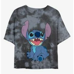 Wholesale 👏 Disney Lilo & Stitch Happy Stitch Tie-Dye Girls Crop T-Shirt 🎁