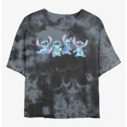 Coupon 🔥 Disney Lilo & Stitch Stitches Tie-Dye Girls Crop T-Shirt 🧨