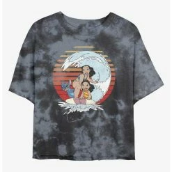 Buy 😉 Disney Lilo & Stitch Sunset Family Tie-Dye 👏 Girls Crop T-Shirt ✔️