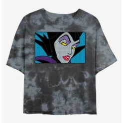 Cheapest 🛒 Disney Maleficent Evil Eyes Tie-Dye Girls Crop T-Shirt 🧨