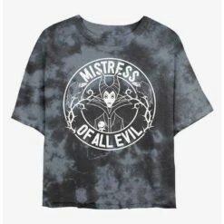 Promo 🌟 Disney Maleficent Mistress of Evil Tie-Dye 🌟 Girls Crop T-Shirt ✔️