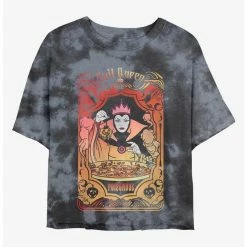 Budget 🎁 Disney Snow White and the Seven Dwarfs Tarot of Poisonous Evil Tie-Dye 🌟 Girls Crop T-Shirt ⌛
