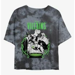 Budget 😀 Disney Villains Evil Concoction Tie-Dye Girls Crop T-Shirt 😍