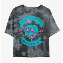 Discount ⌛ Disney Villains Love Story Villain Tie-Dye 😍 Girls Crop T-Shirt 👍