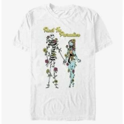 Deals ⌛ Disney The Nightmare Before ❄ Christmas Jack and Sally Rest In Paradise T-Shirt ⭐