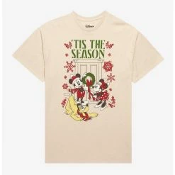 Cheap 🔥 Disney Mickey Mouse And Friends 'Tis The Season Boyfriend Fit Girls T-Shirt 🎁