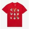 Best Sale 🧨 Disney Mickey Mouse And Friends Holiday Grid Boyfriend Fit Girls T-Shirt 🎉