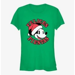 Budget 🥰 Disney Mickey Mouse Felices Fiestas Happy Holidays in Spanish Girls T-Shirt 👏