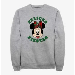 Top 10 💯 Disney Minnie Mouse Felices Fiestas Happy Holidays in Spanish Sweatshirt ⌛