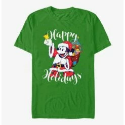 Deals 🔥 Disney Mickey Mouse Happy Holidays Santa Mickey T-Shirt 🛒