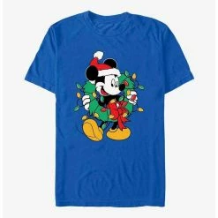 Brand new 🎉 Disney Mickey Mouse Mickey Santa Wreath Lights T-Shirt 🛒