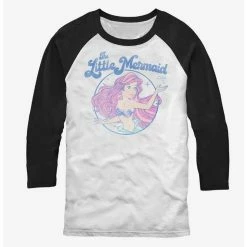 Best Pirce 🥰 Disney The Little Mermaid Faded Ariel Raglan T-Shirt ✔️