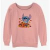 Best reviews of ✔️ Disney Lilo & Stitch Leaf Pile Girls Slouchy Sweatshirt 🔥