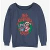 Best deal ⌛ Disney Lilo & Stitch Mele Kalikimaka Wreath 👍 Girls Slouchy Sweatshirt 👍