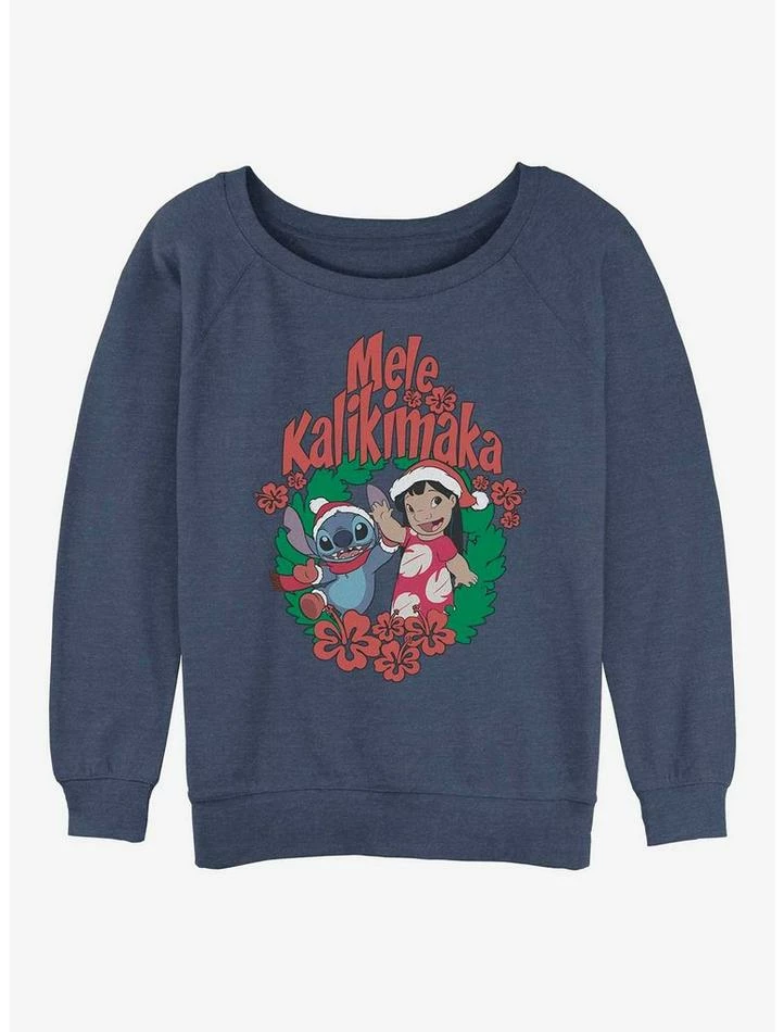 Best deal β Disney Lilo & Stitch Mele Kalikimaka Wreath π Girls Slouchy Sweatshirt π 1 Best deal β Disney Lilo & Stitch Mele Kalikimaka Wreath π Girls Slouchy Sweatshirt π