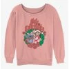 Promo ✨ Disney Lilo & Stitch Mele Kalikimaka Wreath ⌛ Girls Slouchy Sweatshirt ❤️
