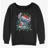 Hot Sale 🥰 Disney Lilo & Stitch ❄ Christmas Lights Girls Slouchy Sweatshirt 🎁