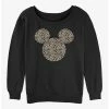 Flash Sale ⌛ Disney Mickey Mouse Animal Print Ears Girls Slouchy Sweatshirt 🤩