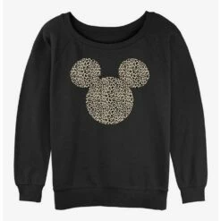Flash Sale ⌛ Disney Mickey Mouse Animal Print Ears Girls Slouchy Sweatshirt 🤩