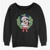 Brand new ✔️ Disney Mickey Mouse ⌛ Christmas Wreath Girls Slouchy Sweatshirt 👍