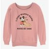 Best Pirce 🔥 Disney Mickey Mouse Dog Lover Girls Slouchy Sweatshirt ⭐