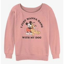 Best Pirce 🔥 Disney Mickey Mouse Dog Lover Girls Slouchy Sweatshirt ⭐