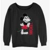Hot Sale 🔔 Disney Mickey Mouse Mickey Leaning 🌟 Girls Slouchy Sweatshirt ✔️