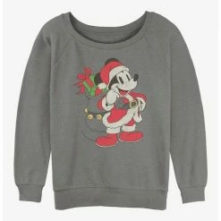 Best reviews of ⭐ Disney Mickey Mouse Santa Mickey 😍 Girls Slouchy Sweatshirt ⌛