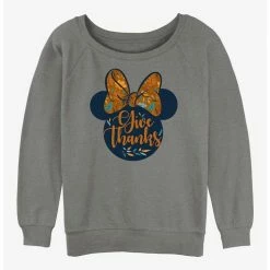 Best deal ✨ Disney Minnie Mouse Give Thanks Girls Slouchy Sweatshirt 👏