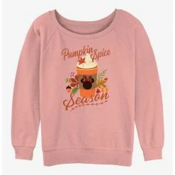 Best Sale 😀 Disney Minnie Mouse Pumpkin Spice Season Girls Slouchy Sweatshirt 🎉