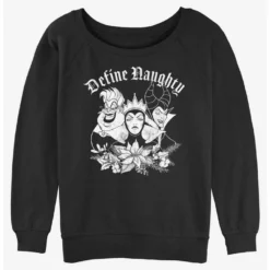 Budget 🔥 Disney Villains Define Naughty ✔️ Girls Slouchy Sweatshirt ✨