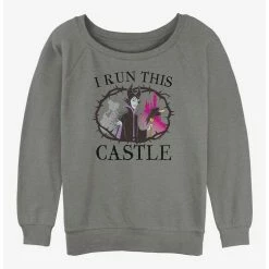 Best Pirce ✨ Disney Villains I Run This Castle 🔥 Girls Slouchy Sweatshirt ⭐