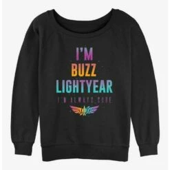 Cheap ❤️ Disney Pixar Lightyear Buzz Is Always Sure 🤩 Girls Slouchy Sweatshirt ⌛